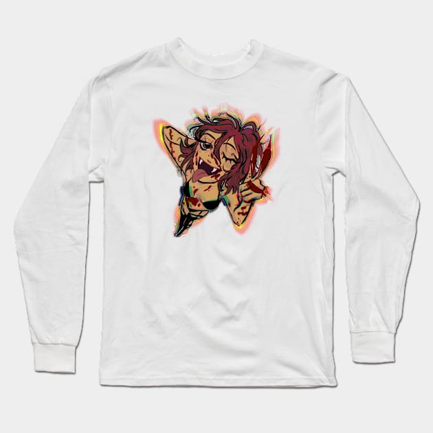 Bloody Girl Long Sleeve T-Shirt by snowpiart